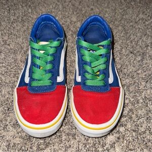Vans Red and Blue Old Skool Sneakers Vibrant Color-Blocking